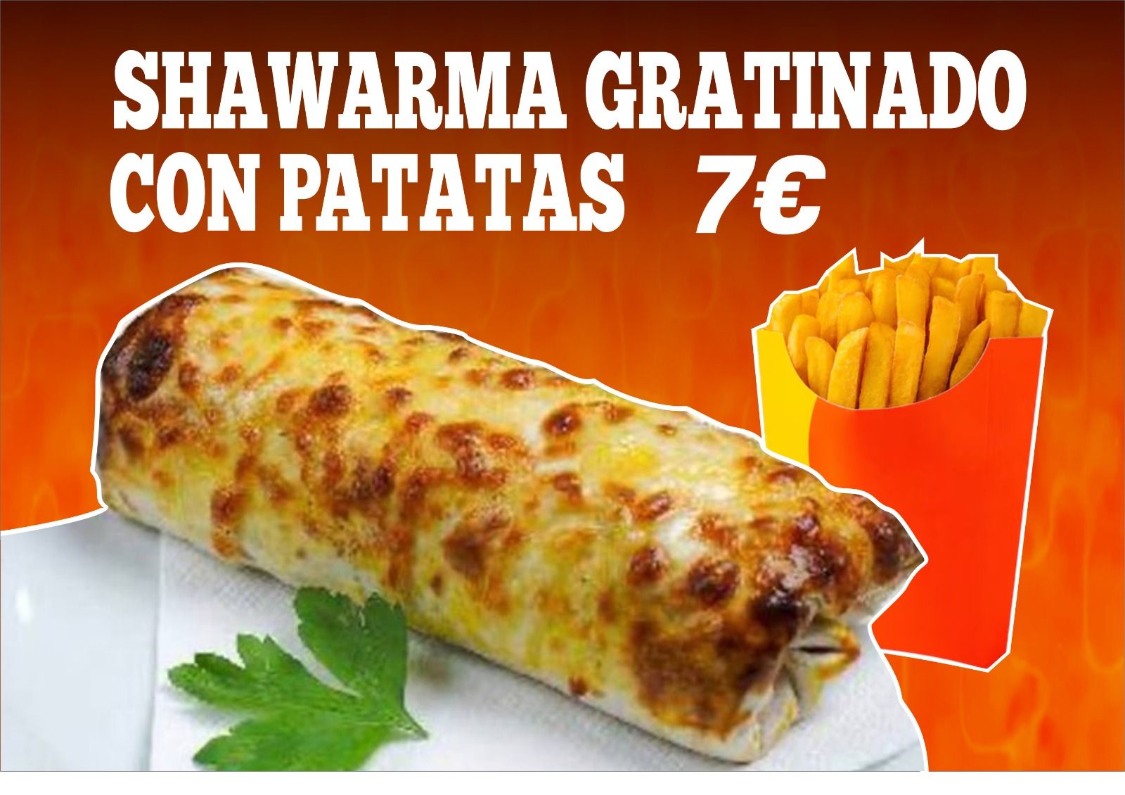 Shawarma gratinado con patatas